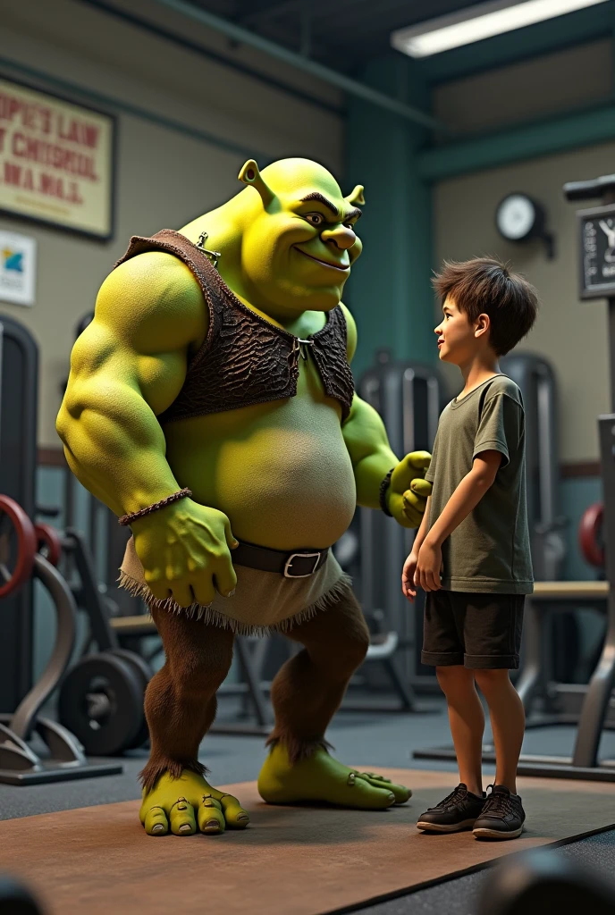 Shrek going to workout