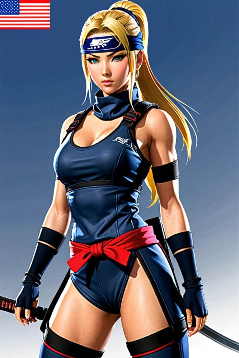 (Teens:1girl: yamanaka_ino,Star Wars), (extremely detailed CG unit 8k wallpaper),(master part), (best quality), (ultra detali), (best illustration),(melhor ombre), cowboy shot, (Sharp eyeliner, ombre, detailedeyes:1), Konoha village background, ,break , (star15escola:1.2), hair ornament,long hair ,pale blonde hair, Cameltoe, earrings, hairclip, midriff, fishnets