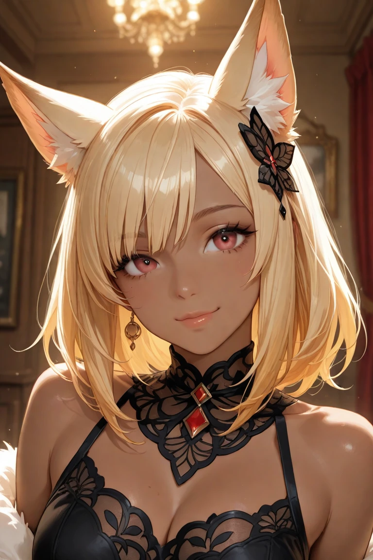 Detailed face and skin texture, Beautiful woman, Blonde middlehair, cat suit