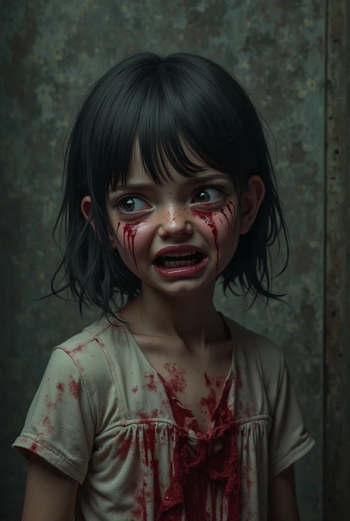 A girl having a blood 
