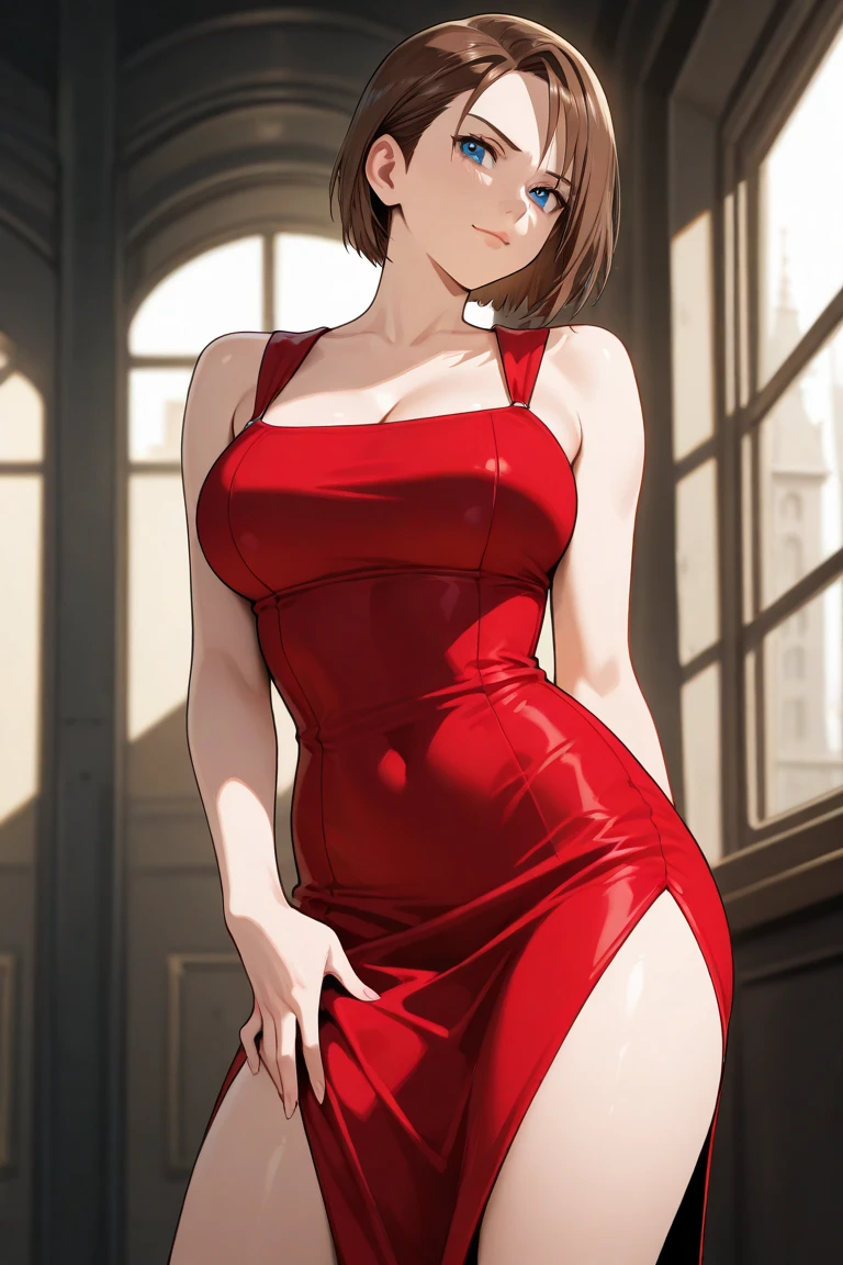 masterpiece,best quality,ada_wong\(resident_evil\), 1girl, solo, (/ little_girl breasts,short_hair,panties_dress, armpit, panties.