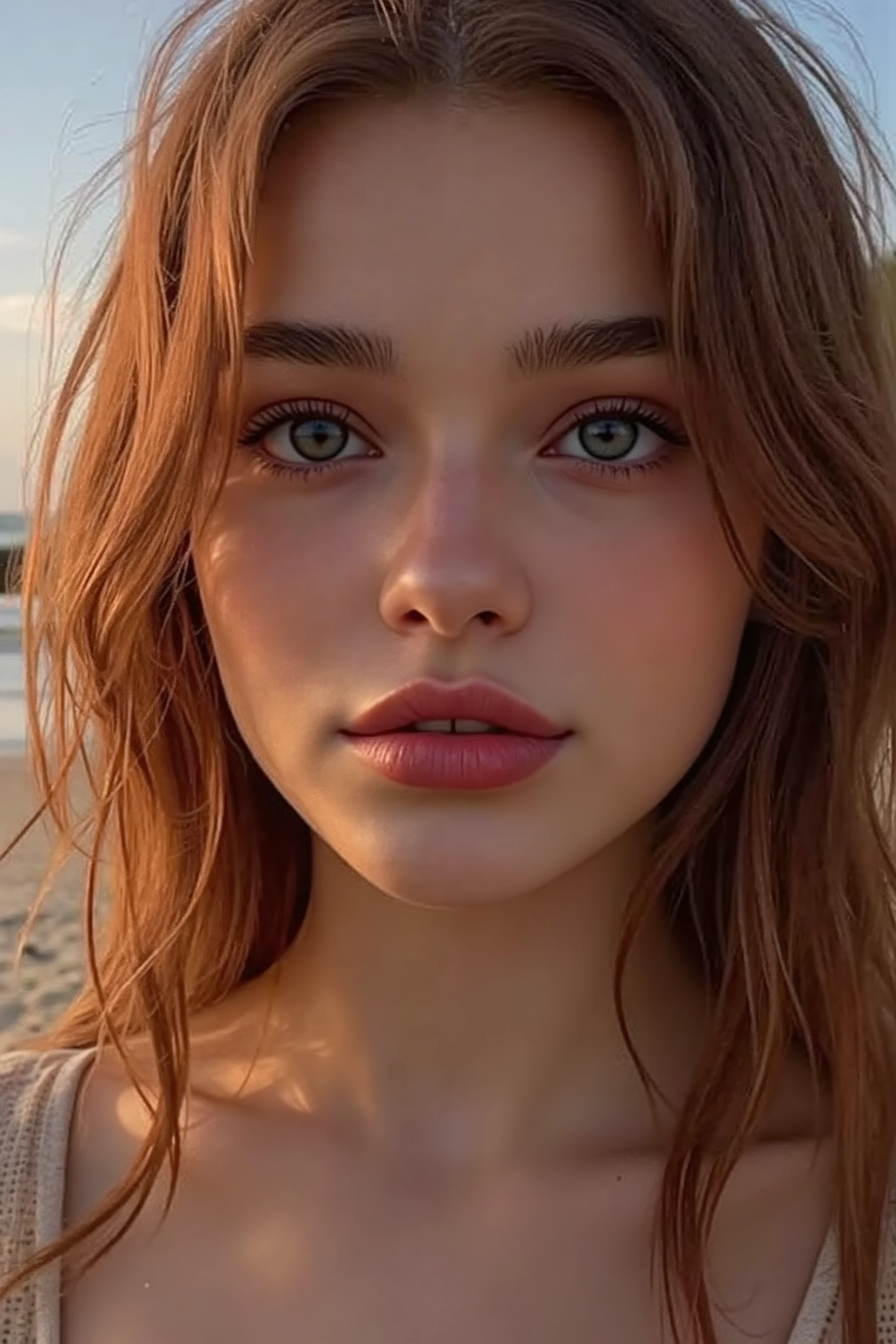 🌟 quality & silent:
masterpiece, 8k, ultra high resolution, hyperrealistic, very detailed, natural lighting, SLR lighting, SLR camera , Fujifilm XT3, film grain, Sharp concentration, perfect lighting.
🌌 Scene & background:
different backgrounds:
A romantic sunset on the beach, with warm, golden hues .
A dark, mysterious forest with moonlight, that falls through the trees.
A luxurious Bedroom with candlelight and silky curtains.
Ein urbaner background mit Neonlichtern und regennassen Straßen.
😈 model & Styling:
a young, wild girl with fiery red hair, different hairstyles such as flattop, quin tails, tri tails, pixie cut, expressive hair, single sidelock, hair pulled back, french braid, blunt bangs, ahoge, streaked hair, which in various Poses fall loose or styled are, and bright blue eyes . She is wearing a lightweight , torn dress made of natural materials, that underlines her free and independent nature.
🔥 Pose & Mood:
Different sensual facial expressions:
she looks directly at the camera , with a seductive smile and half-closed eyes.
She bites her lower lip, with a playful and tempting look.
She tilts her head slightly to the side, with a dreamy and sensual expression.
She looks over her shoulder, with a mysterious and intense look.
Die Mood ist sinnlich, seductive and full of emotions.
💋 Brief summary 💋
"a young, wild girl with fiery red hair and bright blue eyes in verschiedenen Porträtaufnahmen bis zur Brust. It shows sensual facial expressions against different backgrounds, from a romantic sunset on the beach to a dark, mysterious forest. Die Scene ist hyperrealistic, hochdetailliert und in 8k-quality, with a sensual and seductive expression Atmosphere."