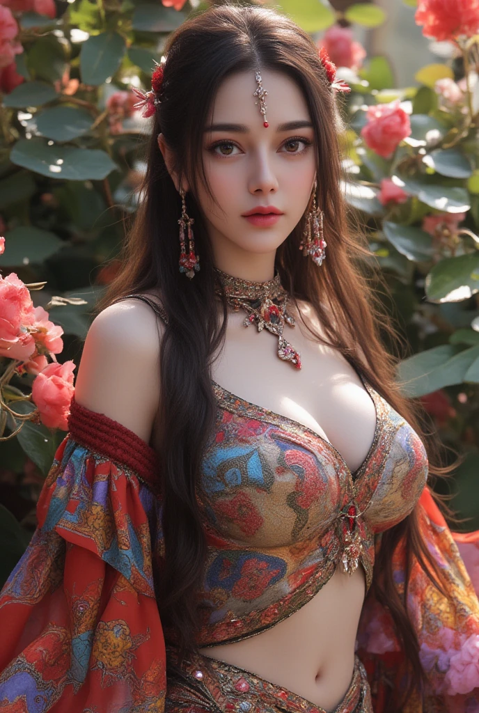 (beautifull flower fairy with gigantic breast, long hair, hand at back, sit on tree branch near beautifull lake), (strapless luxury flower bra), (show boobs), (show cleaveage), (show underboobs) , (show sideboobs), (show thigh), (detailed flower underboobs ornament), (detailed luxury flower chest ornament), (detailed luxury flower arm ornament), (detail flower hips ornament), expensive detailed flower necklace, flower vase, (gigantic breast:1.9), beautifull lake behind, flower mountain background, detail flower forest, detail flower field, detail flower background, beautifull face, pretty face, beautifull eyes, beautifull nose, sexy lips, polished nails, raytracing beautifull fingers, beautifull hands, sexy belly, sexy body, sexy shoulders, sexy legs, sexy hips, (luxury bracelet), (luxury ring), (luxury necklace), black nails , blue eye, (4 fingers in 1 hand), white skin, full body picture, pretty makeup, blush, beautifull butterfly wings, butterfly background, masterpiece, best quality:1.2),(8k,highres,RAW photo,realistic,photo-realistic:1.3),(detailed skin texture,detailed cloth texture,beautiful detailed face:1.25),professional lighting,photon mapping,beautiful soft light,radiosity,physically-based rendering,model shoot style, model shoot style, (extremely detailed CG unity 8k wallpaper), full shot body photo of the most beautiful artwork in the world, complex 3d render ultra detailed, looking at viewer, 18 yo, wet hair, real human skin, vibrant details, hyperrealistic, beautiful, octane render, 8k, best quality, masterpiece, an extremely delicate and beautiful, extremely detailed ,CG ,unity ,wallpaper, (realistic, photo-realistic:1.37),Amazing, finely detail, masterpiece,best quality,official art, extremely detailed CG unity 8k wallpaper ,extreme detailed eyes, (perfect face), shiny skin, colorful, highest detailed, vibrant colors, ultra high res, (high contrast), intricate, lens flare,