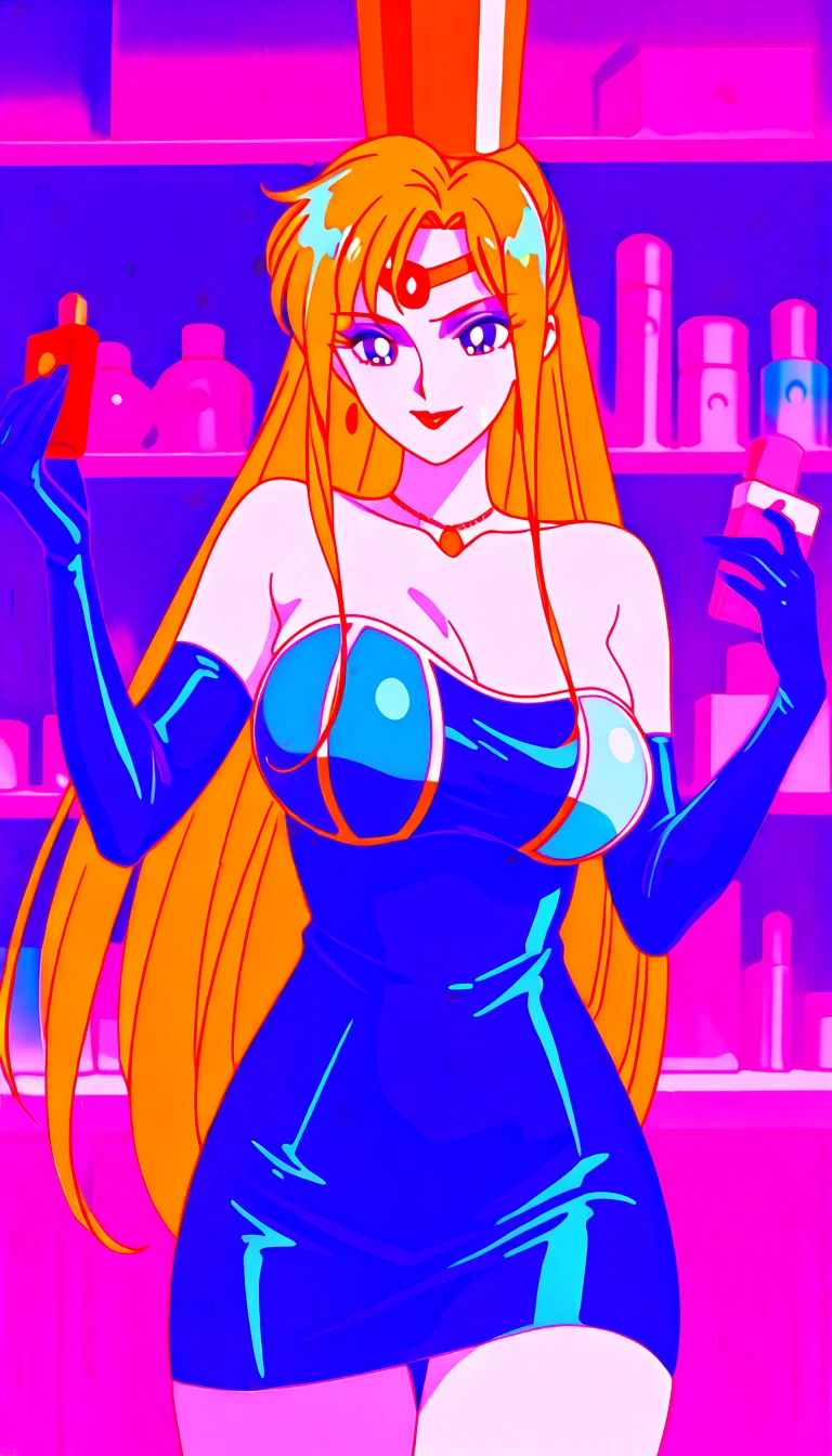 a beautiful 20 year old blonde Kate Upton with big messy hair in a blue dress, white stockings, black headband, cleavage, holding a glowing mushroom, fantasy art style,  cartoon vibrant, cute detailed digital art, colorful digital fantasy art, digital fantasy art ), glossy digital painting, pastel vibrant,