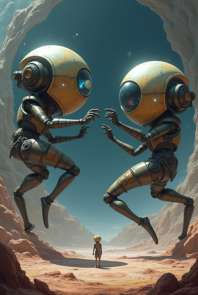 Water bottle man and helmet man