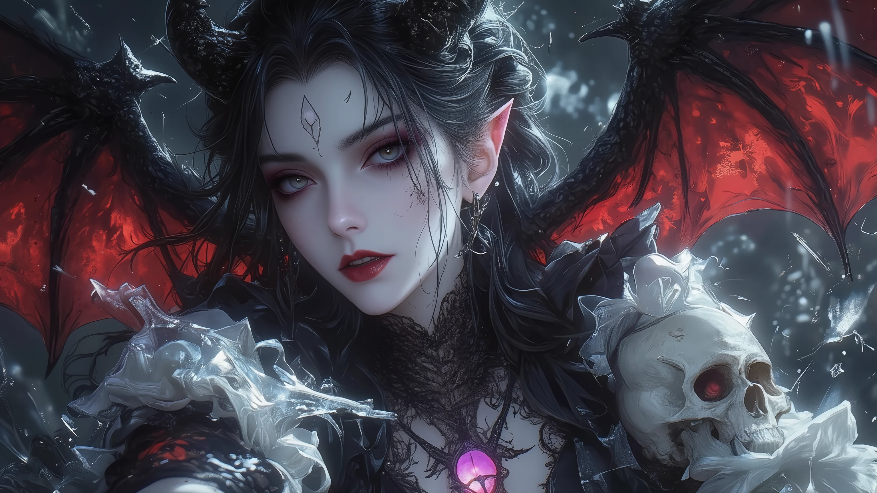 Three eyes, two noses, large ears, fangs, mouth，Hela hairstyle，D罩，Kirin arm，Six crab legs[I want to be quiet] --auto