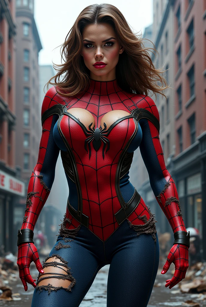 Amy Acker、マーベルコミックの映画Poster、so beautiful、Movies about Spider-Man、sexy、whole body、Wearing a skirt、Premiere Date、Poster、belly buttonを突き出す、new york、She's wearing a ripped Spiderman suit、The suit is torn、Wearing a skirt、Red and black color scheme、dynamic、masterpiece、Highest quality、Super detailed、Very detailed、Delicate and beautiful shine、Ultra-high resolution、Cinematic、break、breakドロップ、(Torn clothes:1.5)、(Wet clothes:1.4)、Bare shoulders、Real Rain、Wet Hair、belly button、Exposed Skin、sexyな肩を披露