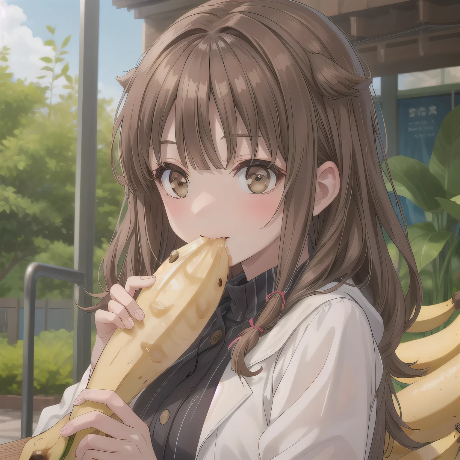 score_9,score_8_up,score_7_up,score_6_up,score_5_up,score_4_up,
HUGE BREASTS,floating hair,
embarrassed,open mouth,
<lora:mikoto-misaka-ponyxl-lora-nochekaiser:0.7>,
MIKOTO MISAKA,(BROWN EYES),BROWN HAIR,HAIR ORNAMENT,HAIR FLOWER,SHORT HAIR,
TOKIWADAI SCHOOL UNIFORM,SWEATER VEST,WHITE SHIRT,SHIRT,SHORT SLEEVES,GREY SKIRT,PLEATED SKIRT,
<lora:Eating_Banana:1>,
banana,eating banana,sexually suggestive,holding fruit,eating,licking,
close-up of face,looking at viewer,
outdoors,garden,
<lora:sao_alicization_style_pony:1>,
<lora:better_scenery_pony:1>,
<lora:intricate_details:0.3>,INTRICATE_DETAILS_XL,
<lora:sdxl_lightning_4step_lora:1>,