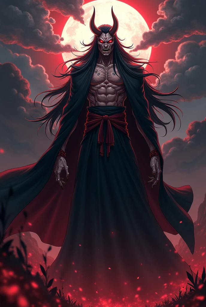1 man (long black hair) wears (completely black clothes with some metal accessories) (has red spiral pupils) (holds a huge black scythe with one hand, while with the other he makes a great black aura power) (this surrounded by crows and a big black wolf at his side, fire everywhere) (full image, 4k, 8k, high quality.)