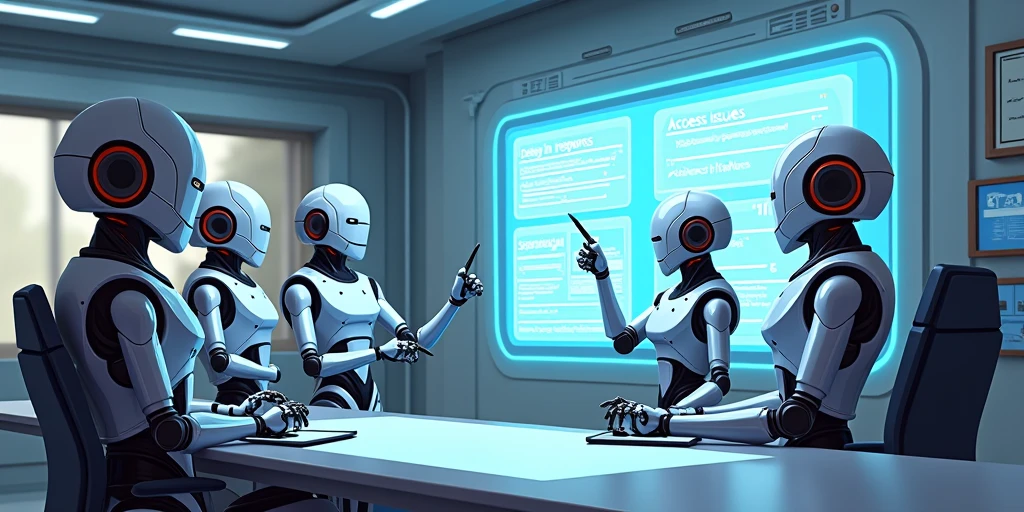 Lots of beauties、Handsome robots gather around the conference table