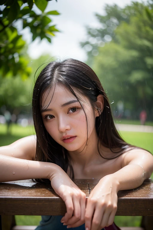 1fille, jeune enfant, Asiatique, portrait, Realstic, visage, corps entier, (((((nu))))), side lighting, wallpaper, wet, wet hair, Poses diverses, very excited, Ouverture de la bouche , tirant la langue, Cheveux courts, at the bottom of a coral reef,(((Pas de chaussures, ))), sous la pluie,