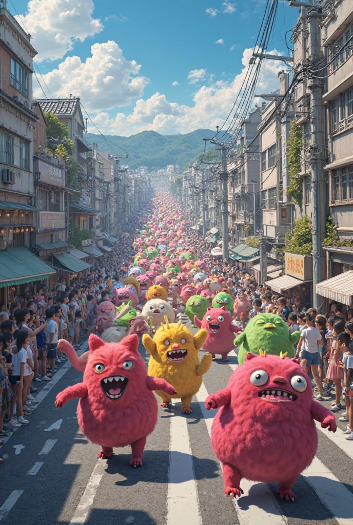 A horde of vicious slimes attacks the streets of Shibuya、panic!