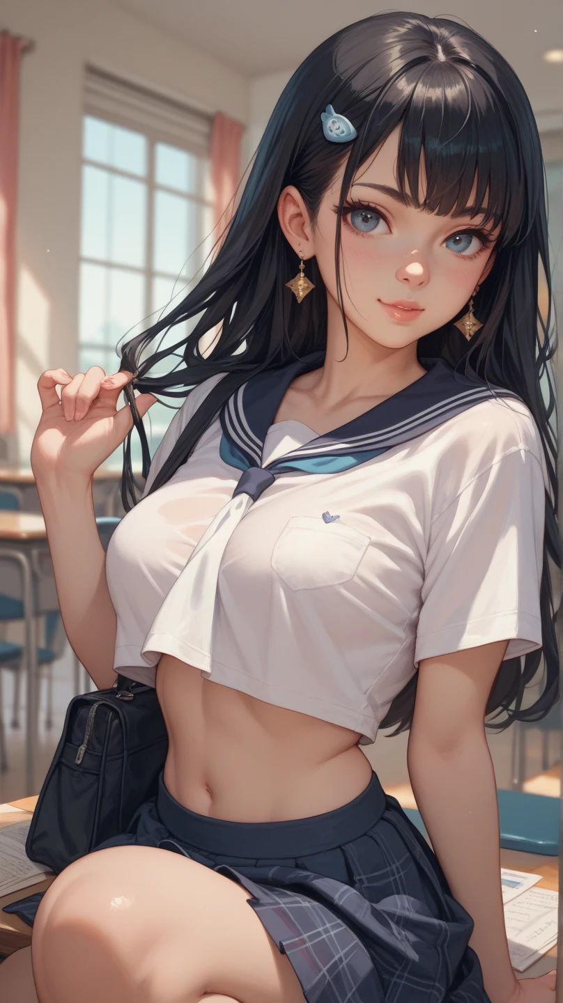 school girl, 23 years old, not wearing clothes, naked, vagina, pussy, medium boobs, in class,(maximum files: 1.2), (Ultra HDTV: 1.2), cinema lighting, Ultra HDTV, (detailed eyes and skin), (detailed facial features ) ) ), HDR, 8K files, sharp focus: 1.2, Perfect style, beautiful face, accurate, anatomically correct, Highly detailed face and skin texture, detailed eyes, brown eyes, double eye creases, thin eyebrows, Glitter eyeliner: 1.2 , Natural cheeks, bright skin, fair skin: 1,2, shiny necklace and small earrings, (shiny lips: 1,4), SEARCH first person point of view, (Embarrassed: 1,2), (redness: 1,2 ) , innocent and cute girl, (high length ponytail, wavy hair, light brown hair, cross flowing bangs), medium spaced hair, breakag