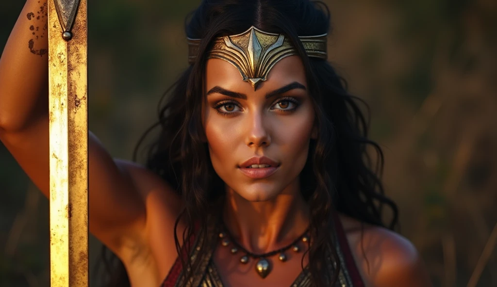 a handsome young female barbarian gladiator based on Zendaya, French Renaissance painting style, cinematic, fantasy illustration, set on a white background, that showcases the best quality,4k,8k,highres,masterpiece:1.2,ultra-detailed,realistic:1.37,HDR,studio lighting,ultra-fine painting,sharp focus,physically-based rendering,extreme detail description,professional,vivid colors,bokeh,colorful and vibrant atmosphere