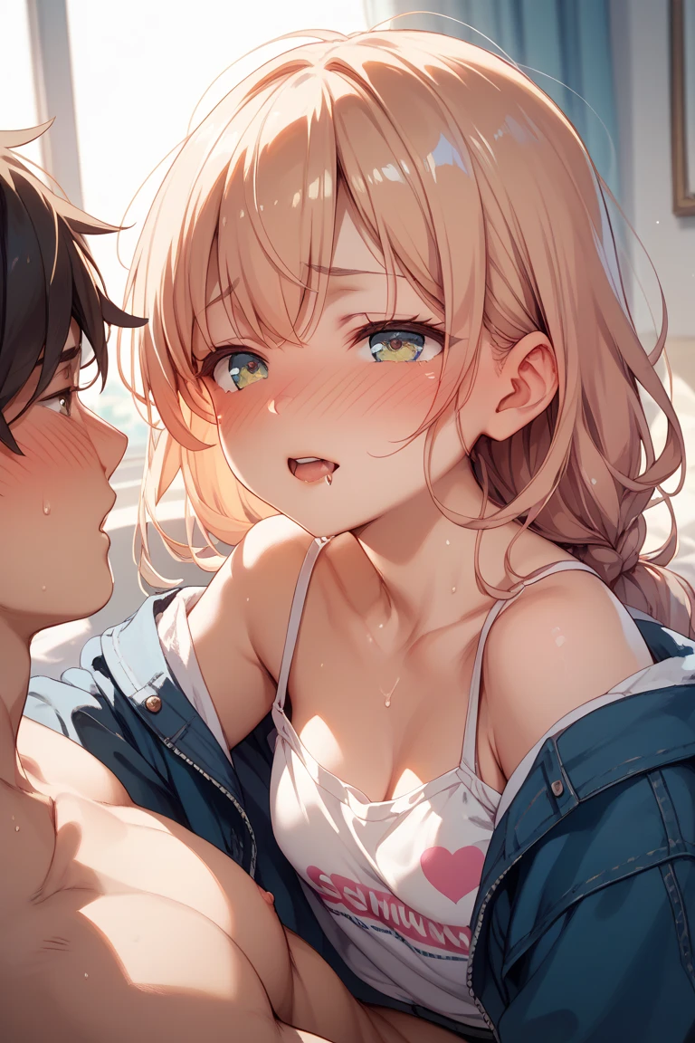 Girl licking man's penis A close-up of a cute girl in a lewd pose, spreading her pussy so wide you can see the hole inside