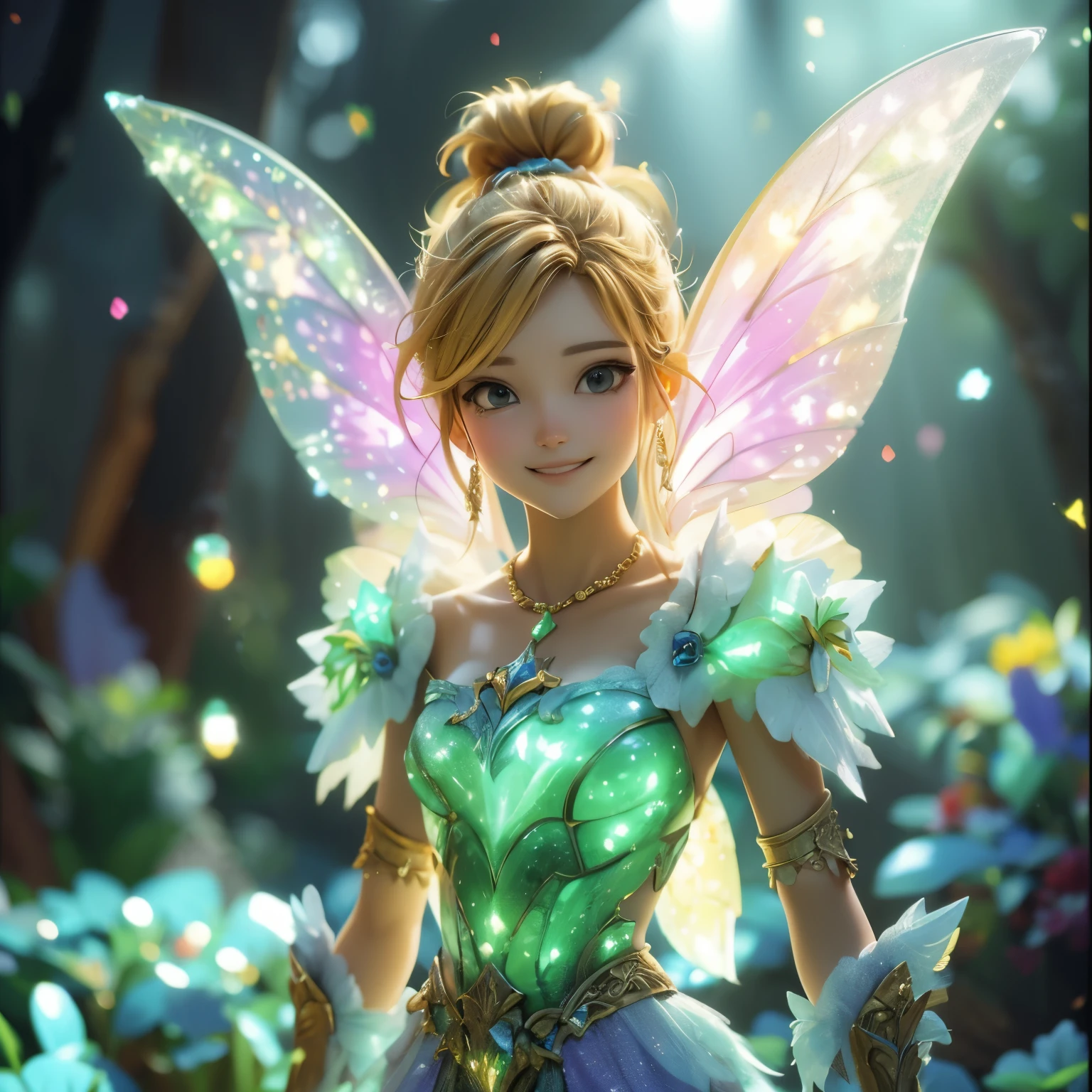cute smile ,8K High Resolution,Light Fairy,A gentle gaze