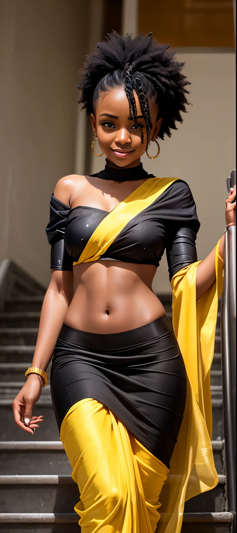 Angolana segurando a bandeira da Angola