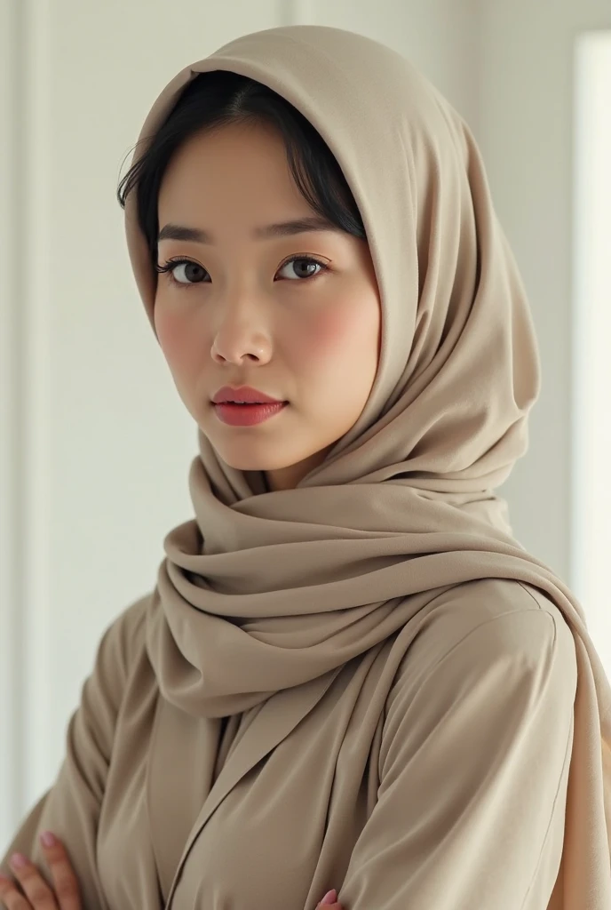 an indonesian cute girl, 20 years old, standing in front of a mirror in a bathroom,wearing a hijab,full body shot,dynamic pose,stylish,photorealistic,(best quality,4k,8k,highres,masterpiece:1.2),ultra-detailed,(realistic,photorealistic,photo-realistic:1.37),HDR,UHD,studio lighting,ultra-fine painting,sharp focus,physically-based rendering,extreme detail description,professional,vivid colors,bokeh,instagram photo,net art