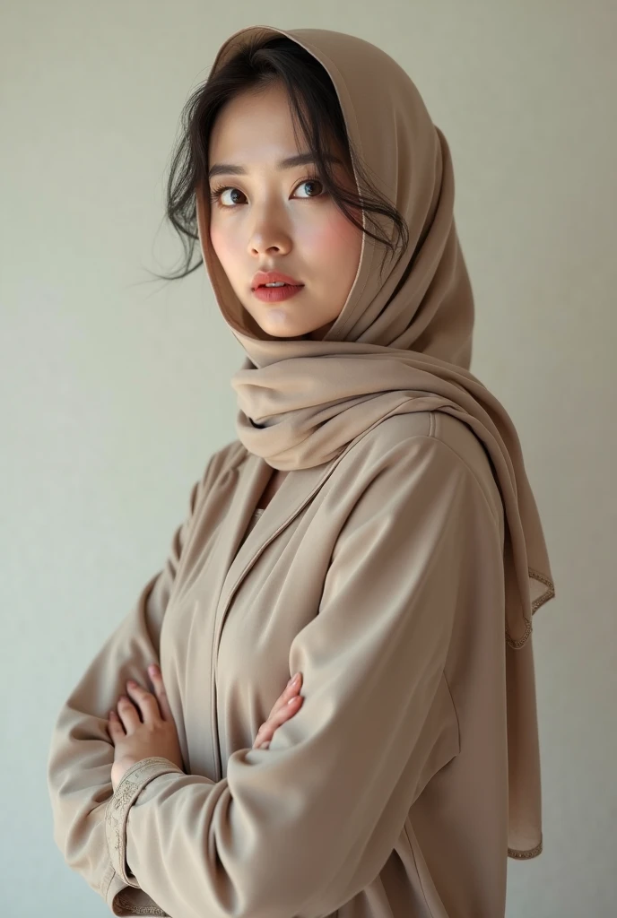 (full body photos:5), (Indonesian girl in hijab:5),1girl, 24_years, (standing_position), (nice_body), (small_waist:5), coffee, old, tea, snack, cup, smoke, realistic, detail, masterpiece, old, vintage