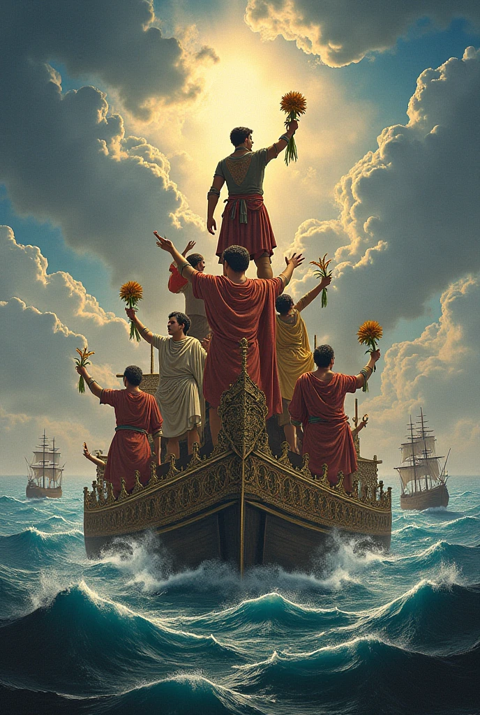 Draw a man on a boat and a woman in a red dress, dante's inferno painting, author:Eugene Delacroix, inspired by Eugène Delacroix, author:Eugene Delacroix, Delacroix, The Raft of Medusa, paul delaroche, author:James Barry, Thomas Cole and Gustav Doyle, Dante