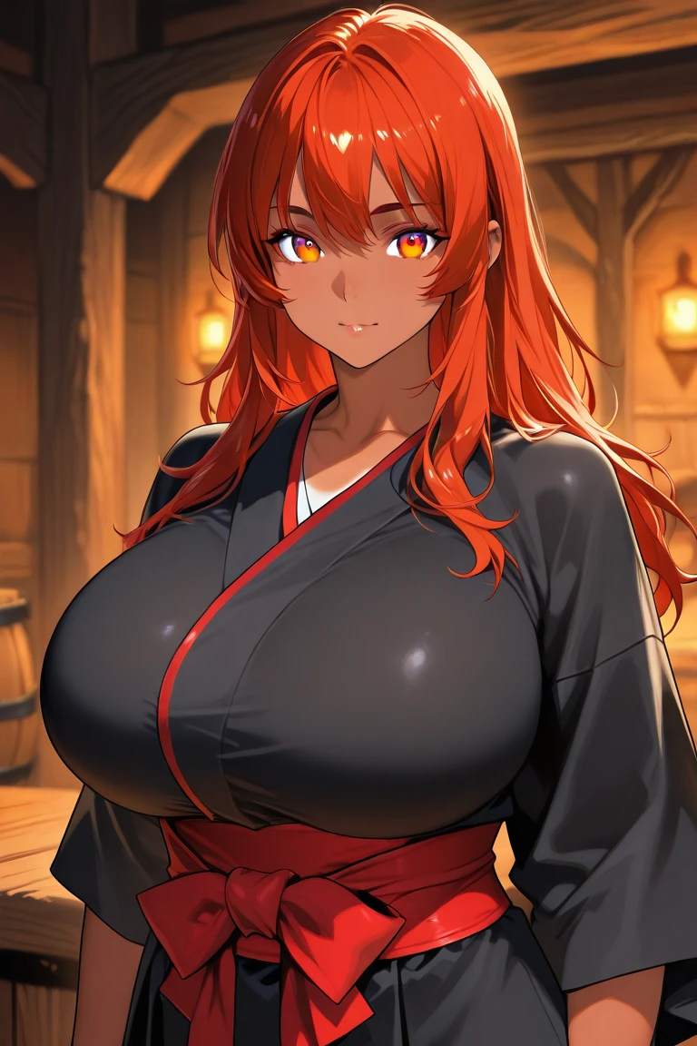 kitsune,1tail,huge breasts,smiling,drinking,drunk,aroused,(best quality:1.2),ultra-detailed,realistic,photorealistic,portraits,vivid colors,warm tone,soft lighting, NSFW