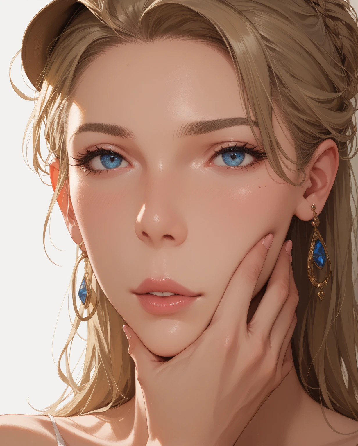 portrait,beautiful,mature woman,eating sensually,textured painting,detailed features,expressive lips,fine wrinkles and lines,soft lighting,neutral colors,naturalistic,high-quality rendering,realistic skin texture,graceful pose,relaxed atmosphere,lush background,utmost attention to detail,subtle brushstrokes,professional composition,lifelike eyes,radiant smile,refined beauty,provocative gaze,vibrant colors,impeccable style,artistic sophistication,exquisite taste,sensual ambiance,classic elegance,harmonious color palette,sublime aesthetics,emotive expression