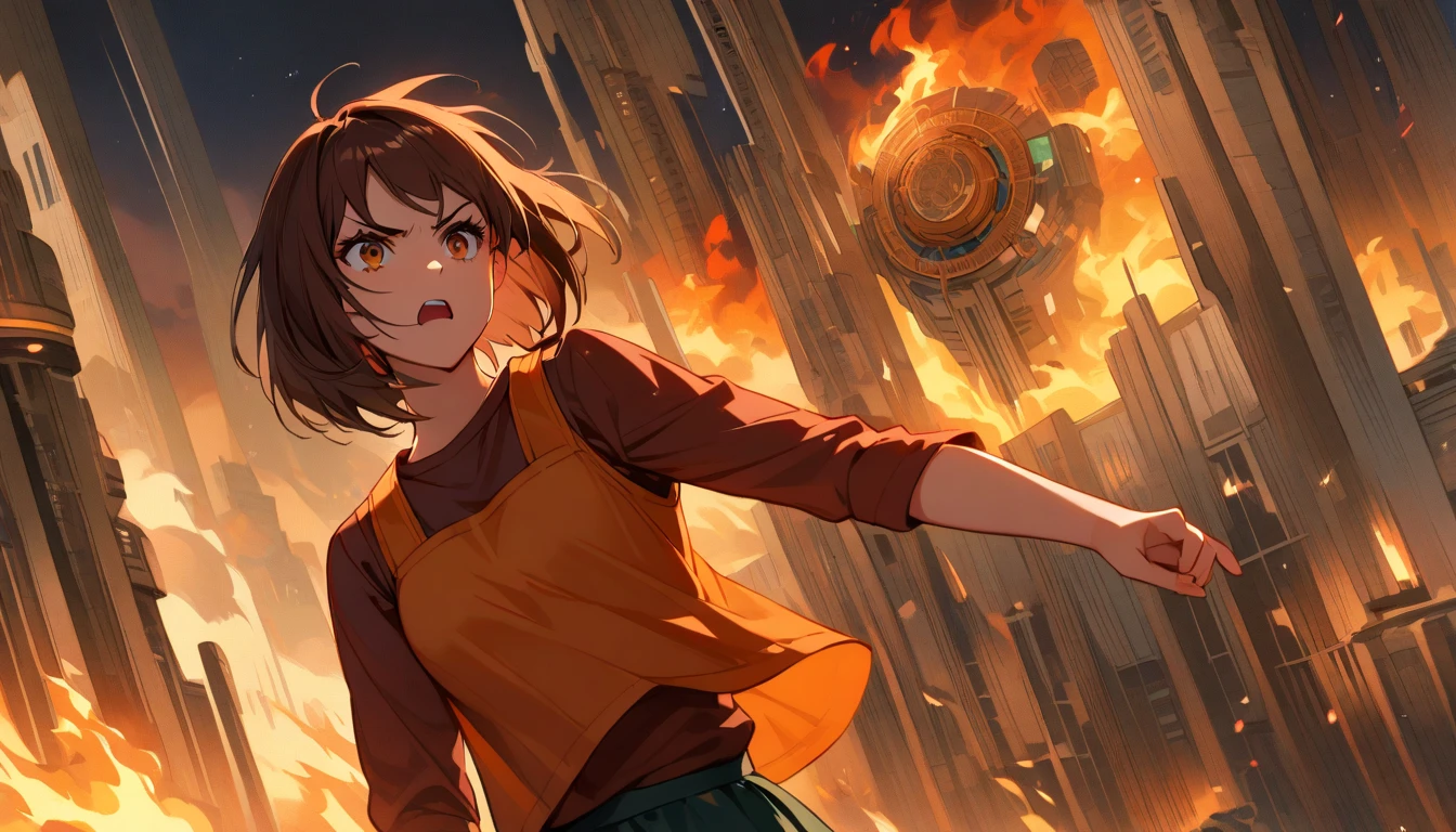 Overall, the illustration should capture the tense and dangerous environment of a world overrun by aliens, with the girl standing as a beacon of hope and resilience in the face of adversity.