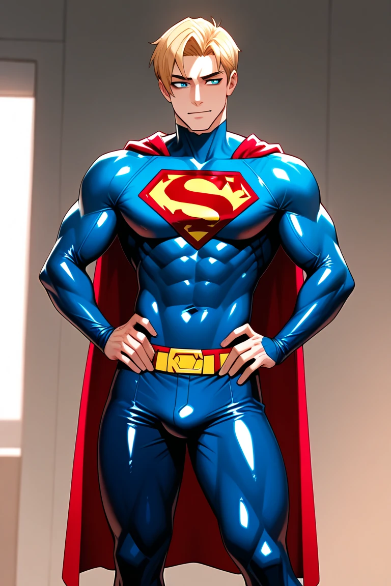 ((masterpiece)), ((best quality:1.2)), High Resolution, 8k, ultra_realistic, sharp focus, muscular Hot hunk, bodybuilder, short brown hair, (handsome man wearing superman blue skin-tight union suit:1.2), (panty bulge), bound with ropes, on the floor, hands behind back, horny, moaning in pleasure, leaking cum, sweaty, (detailed biceps and triceps), (large pectorals), (pectorals lift), broad shoulders, bara, restrained, forced orgasm, stationary restraints, bondage, ((bruise, bleeding)), bdsm, nsfw, dark background,