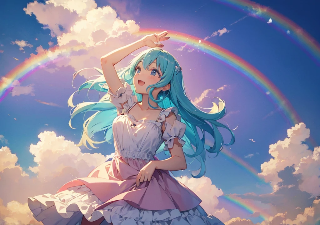 Gentle and beautiful rainbow birds return to nature，With the wind、​​clouds、florals、The grass blends into one，Be part of an endless cycle in nature。