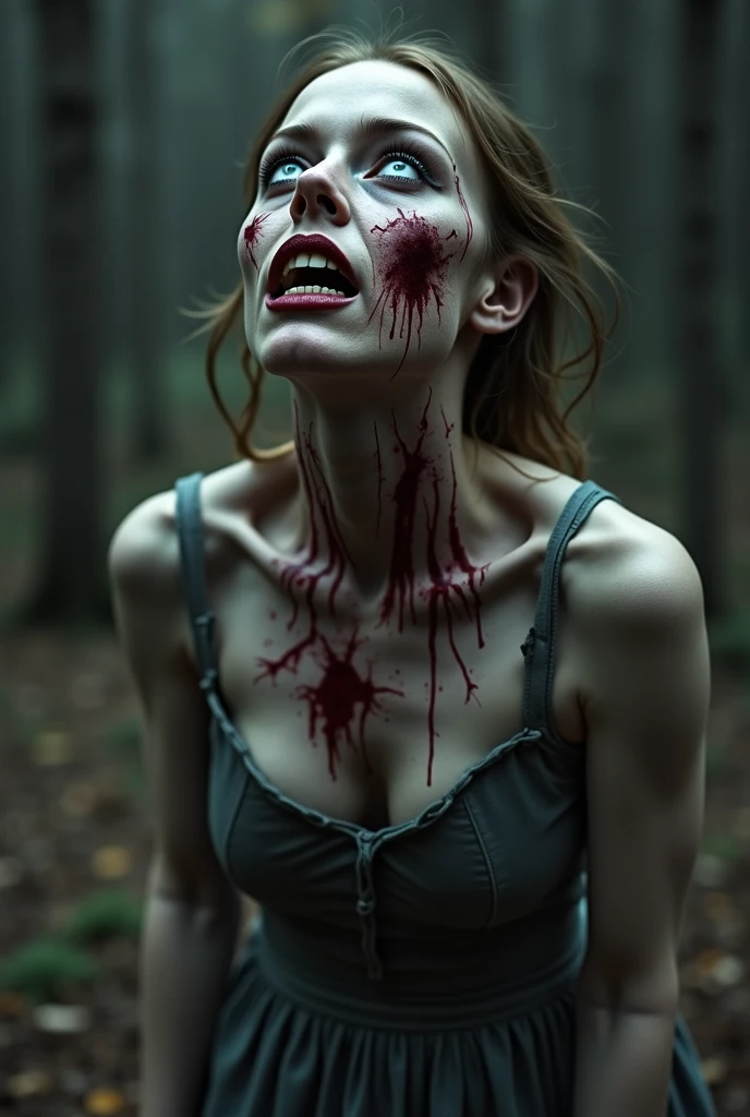 “Create an artistic rendering of a seductive zombie model celebrating the International Day for Biological Diversity. She should have dead eyes and her body should feature subtle erotic details to accentuate her eerily attractive essence. Instead of the usual eerie atmosphere, she is adorned with elements of nature, such as flowers, vines, and leaves, emphasizing the beauty and richness of biodiversity. Her attire can include vibrant floral patterns and natural textures. Add details like butterflies resting on her skin, and integrate twisted hair adorned with blossoms to add character. Emphasize subtle erotic details such as sensual poses and curves, maintaining a tasteful presentation. The background should be filled with lush greenery, various plants, and animals to highlight the importance of protecting our natural ecosystems. The overall image should exude an aura of natural beauty and seductive charm, celebrating the richness of biological diversity.”