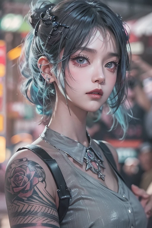 Adornos para el cabello、piercings、tatuaje、godo_punk, 1chica en, solo,、highest qualityr, fotorrealista, Unas ilustraciones ultrafinas, Hermosa chica de anime atractiva,(mini vestido:1.4), Miku hatsune, cuerpo delgado, cabello atado,(cabello rosado:1.4),a girl, A picture of a girl, Toma de cuerpo completo, Hermosos ojos azules:1.4, Convertido,arete、Adornos para el cabello、jewely、Miku hatsune、(fondo Skull Night Cemetery:1.4), motor irreal:1.4,UHD,La mejor calidad:1.4, fotorrealista:1.4, textura de la piel:1.4, obra maestra:1.8,(detailed:1.4),