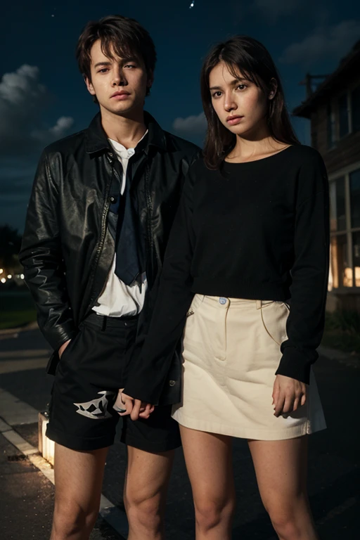 Young sad male and female grieving