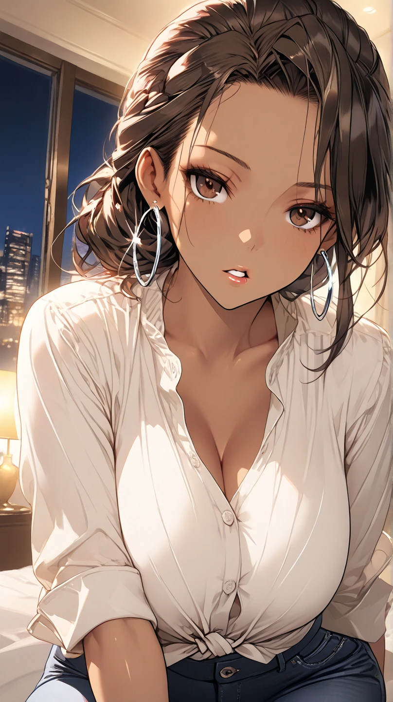 (8k, Best Quality, Masterpiece: 1.2), (Realistic, Photorealistic: 1.37), Super Detailed, 1 Girl, Cute, Alone, Beautiful Detailed Sky, Detailed Cafe, Night, Sitting, Date, ( Nose blush), (smile: 1.15), (close mouth) small breasts, beautiful details, (collared shirt: 1.1), night, wet, business wear, rain, white lace, (short hair: 1.2), floating Hair NovaFrogStyle,