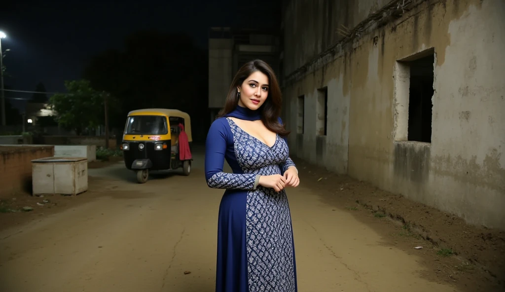a photo of a 25-year-old woman, smrn, professional portrait photo,high neck kurta_with_Jeans, high ponytail,   solo, night time, city bokeh lights   <lora:smrn_Simran_Bagga_SD15_LoRA_prodigy_local_regs:1>