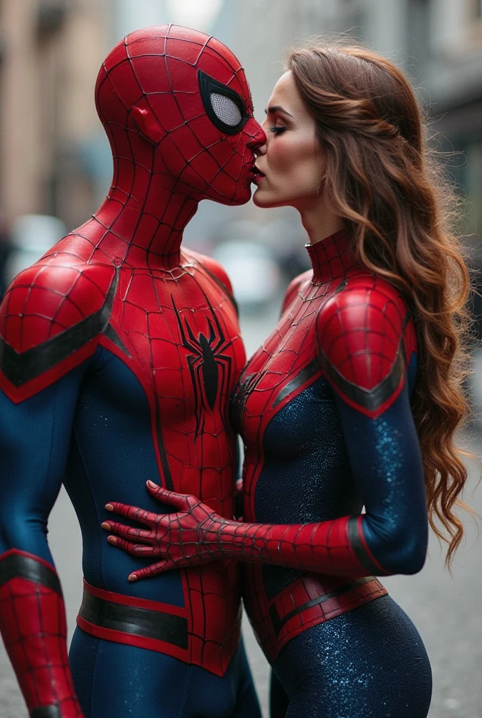 Spider-Man couple 9 month pregnant photo