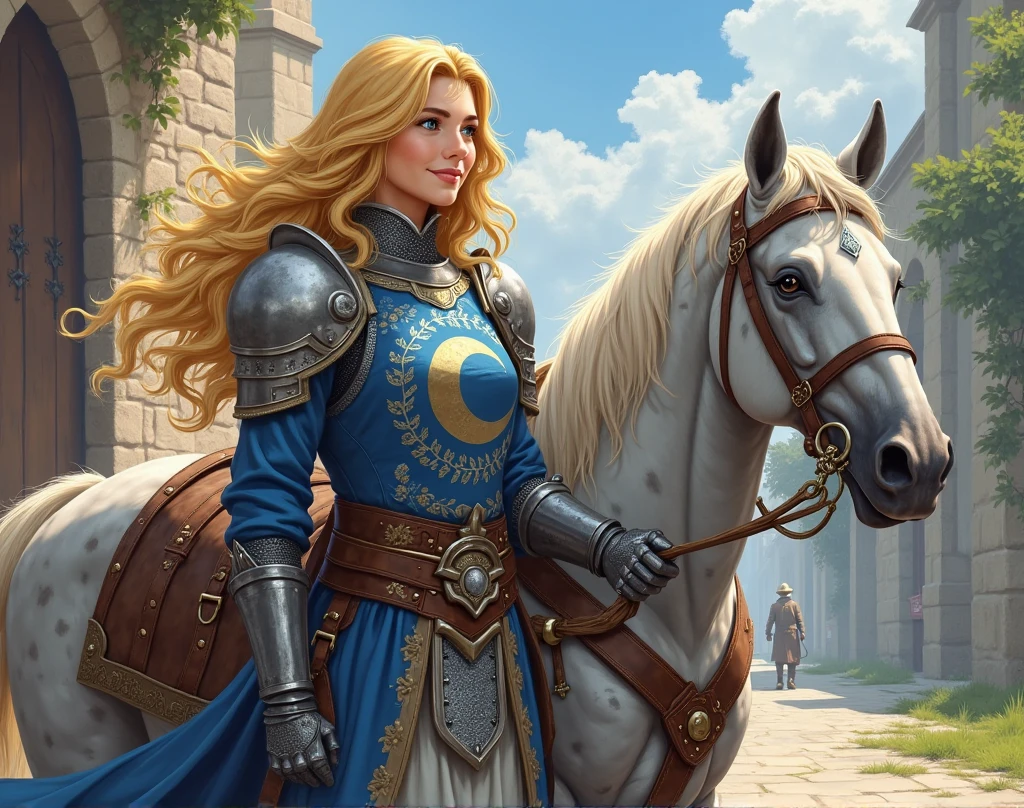 quadratic element，a beauty girl，dual horsetail，Machinary，A yellow-haired