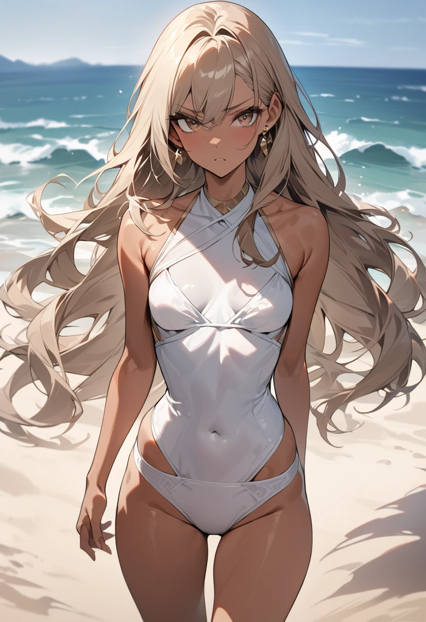 Ino in a black swimsuit