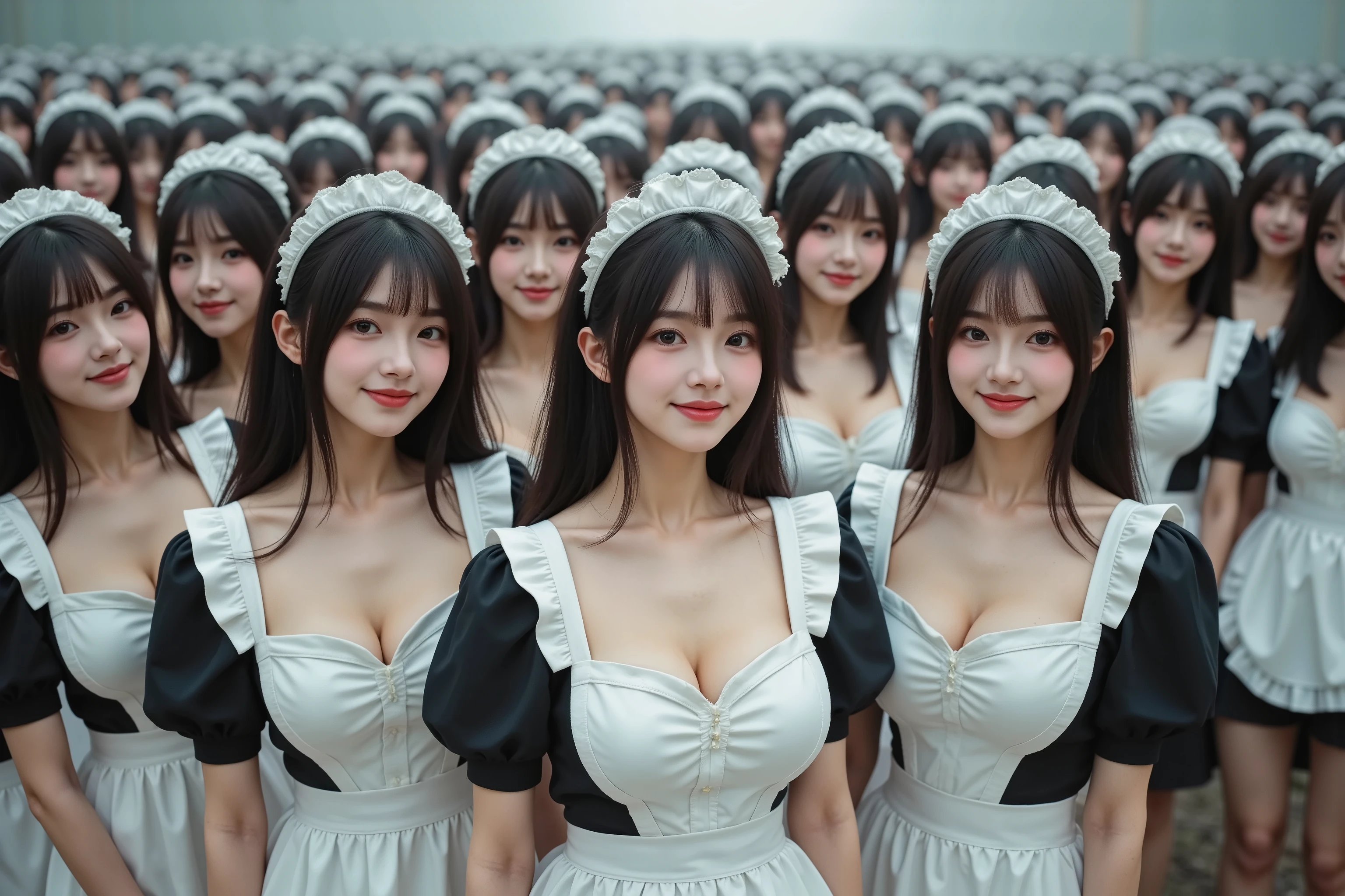 (((Myself = Japanese Beautiful Super Clones multiply girls 全容姿が正確に完全一致))), (((((My clones multiply; a large crowd of girls writhes., Many of Us Are Clones of Girls, Super Dense Lesbian, Super Passionate Sexplay, Kissing, and Licking Their Cheeks Many of Us Are Clones of Girls I like it unbearably, it's full of intense eroticism, and it feels good))))), (Super Best masterpiece, Raw Photography Art, 16k, best image quality, ultra high resolution with oil), ((Xiaoyan, black hair, semi-long hair by the pool, gravure idol, very cute smile, 27yo)), ((very beautiful, detailed and accurate female body movements super super big breasts cleavage emphasis)), (((classic western maid costume that matches all looks))), ((Western architecture palace vast green garden secret garden worldview)), (Very detailed and accurate1Point perspective drawing super wide angle field of view I don't need a subject right in the middle), (((((All Super Clones multiply girls love love love))))), (((Super premium work)))
