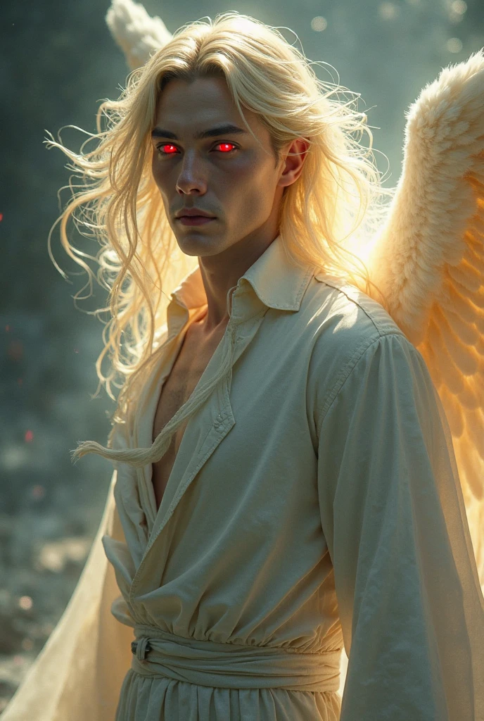Angel of God with wings dirty with sin