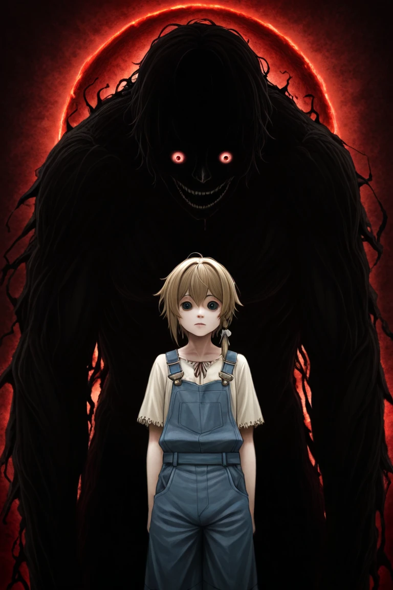 cover page, highres, paid reward available, unparalleled masterpiece, terrifying tale, Hansel and Gretel perfect anatomy, good lighting, volumetric lighting, cinematic shadow,
