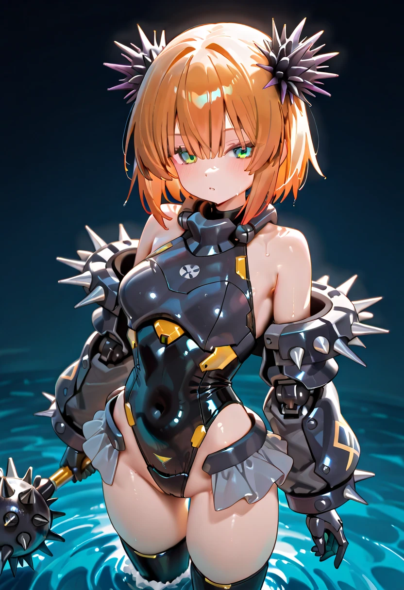 woman,14 years old,,city,night,(((white tight miniskirt bodysuit))),(wet with sweat),open mouth smile((See-through))Glasses,((Beautiful long ponytail)),(()),blush、surprised face,(((Tentacles wrap around the body)))raped by tentacles,((blonde))