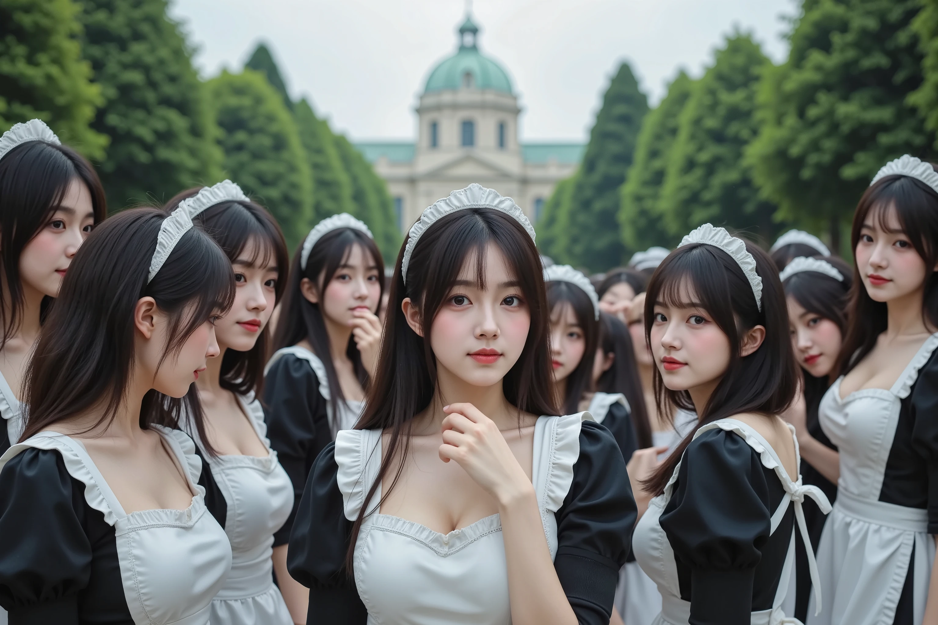 (((Myself = Japanese Beautiful Super Clones multiply girls))), (((((Japanese Beautiful Super Clones Multiply Girls Face, Hairstyle, Body Type, Female Body, Super Big Breasts, Exact Perfect Match))))), (((((My clones multiply; a large crowd of girls writhes., Many of Us Are Clones of Girls, Super Dense Lesbian, Super Passionate Sexplay, Kissing, and Licking Their Cheeks Many of Us Are Clones of Girls I like it unbearably, it's full of intense eroticism, and it feels good))))), (Super Best masterpiece, Raw Photography Art, 16k, best image quality, ultra high resolution with oil), ((Xiaoyan, black hair, semi-long hair by the pool, gravure idol, very cute smile, 27yo)), ((Very Beautiful, Detailed and Accurate Female Body Movements Very Accurate and Uncomfortable Hand and Foot Movements, Super Big Breasts, Cleavage Enhancement)), (((classic western maid costume that matches all looks))), ((Western architecture palace vast green garden secret garden worldview)), (Very detailed and accurate1Point perspective drawing super wide angle field of view I don't need a subject right in the middle), (((((All Super Clones multiply girls love love love))))), (((Super premium work)))