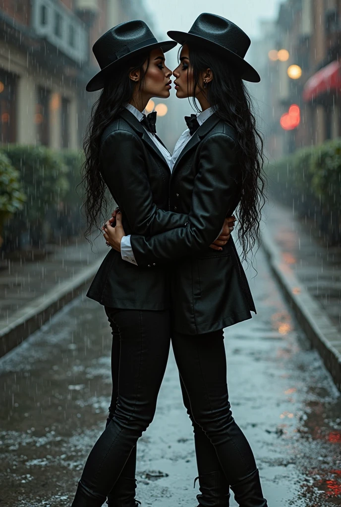 18-year-old Mexican girl, slim complexion with a somewhat large bust, a medium and firm butt, wearing wet casual clothes in a plaza in Mexico with the rain, having a kiss with a white-skinned boy, with a little belly of 17 years old 1.72m de alto con el pelo negro corto con una sudadera mojada con perspectiva como si fuera una selfie