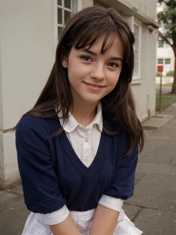 1girl,((school uniform)) ,blush,light smile, sitting,outdoors, hot day, sweaty, dripping sweat, wet clothes, african