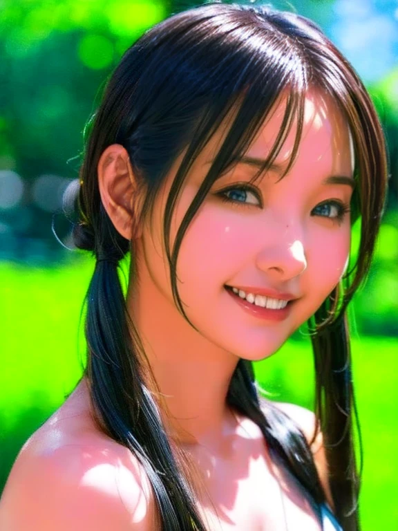 twin tails、shiny skin、 Very cute and beautiful face、Very shiny and beautiful skin、Very beautiful and cute sexy pale blue eyes、beautiful very long shiny silky blonde hair、18 years old small very beautiful cute girl、Beautiful cute bright look、Clear double eyelids、completely nude、sex、Intravaginal、NSFW