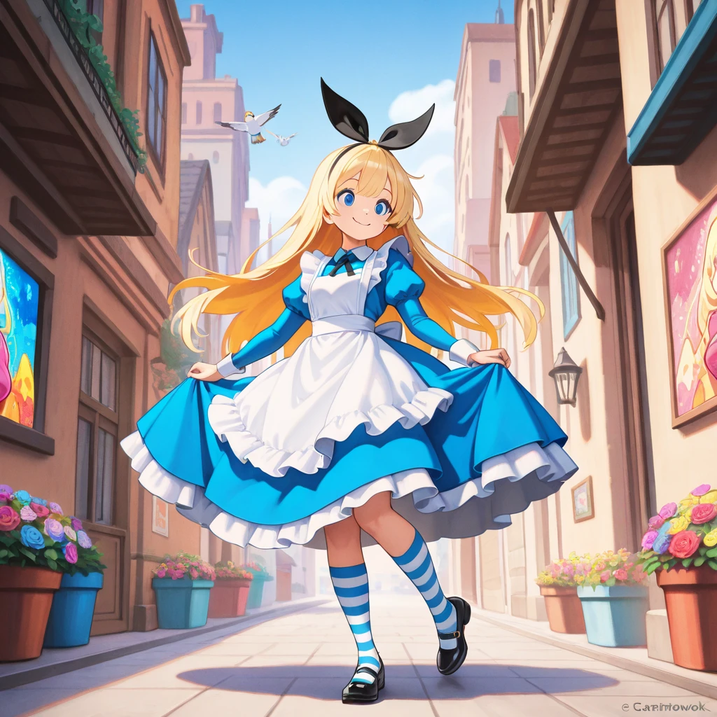 [ippan_josei], [Boku no hero academia], ((masterpiece)), ((HD)), ((high quality)), ((solo portrait)), ((back view)), ((full body)), ((shoes visible)), ((furry)), ((anime)), ((detailed shading)), ((intricate details)), {anthro; (cyan fur), (long bleach-blonde hair), (big cute purple eyes), (short white eyelashes), (beautiful defined legs), (cute smile), (blushing)}, {(white dress), (upskirt white panties), (red headband), (brown cowboy boots)}, {(walking), (looking back)}, [Background; (park), (blue sky), (sun rays)]