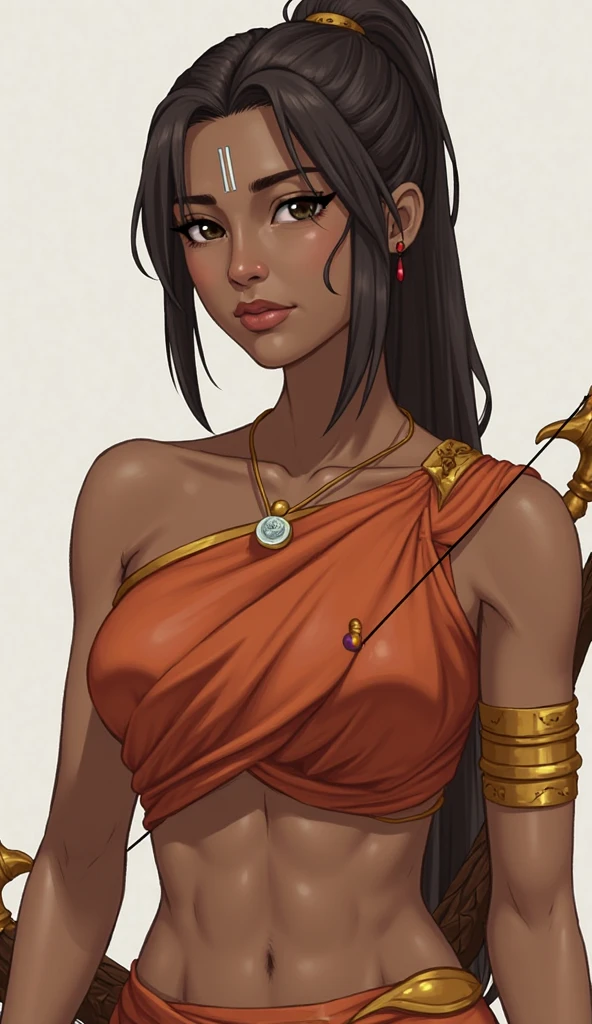 woman elf, nariz fino, rosto fino. mulher alta. rosto maduro. athletic.((fundo cinza)) orelha pontiaguda. (pele negra) Elfo negro africano. dreadlocks. Africano. nativo. Tribal. roupas tradicionais. pele preta. cabelo preto. rosto fino. labios grossos. brincos. piercings. roupas egipcias. ouro. roupa imperatriz. pharaoh clothing; acessorios, op medieval. top tribal. African native clothing item. ouro, acessorios. preto. saia tribal. tanga. top de folhas. top de croche com fios grossos. top transparente e rendado. pano enrolado no corpo. toga. panos brancos. vestido solto. roupa criativa de nobre cheio de cores e sensual