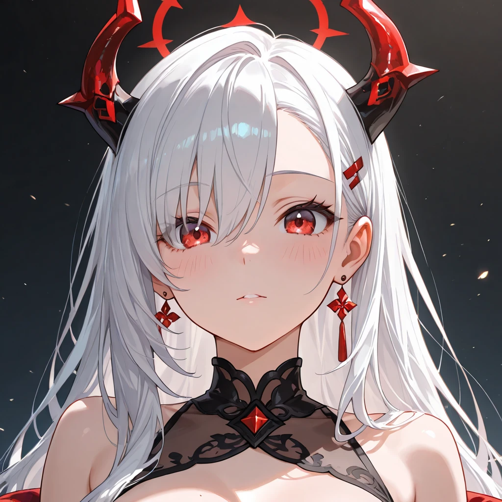demonic Queen of Saarta the Thousand-horned.   Many horns grow out of her head. She has four arms