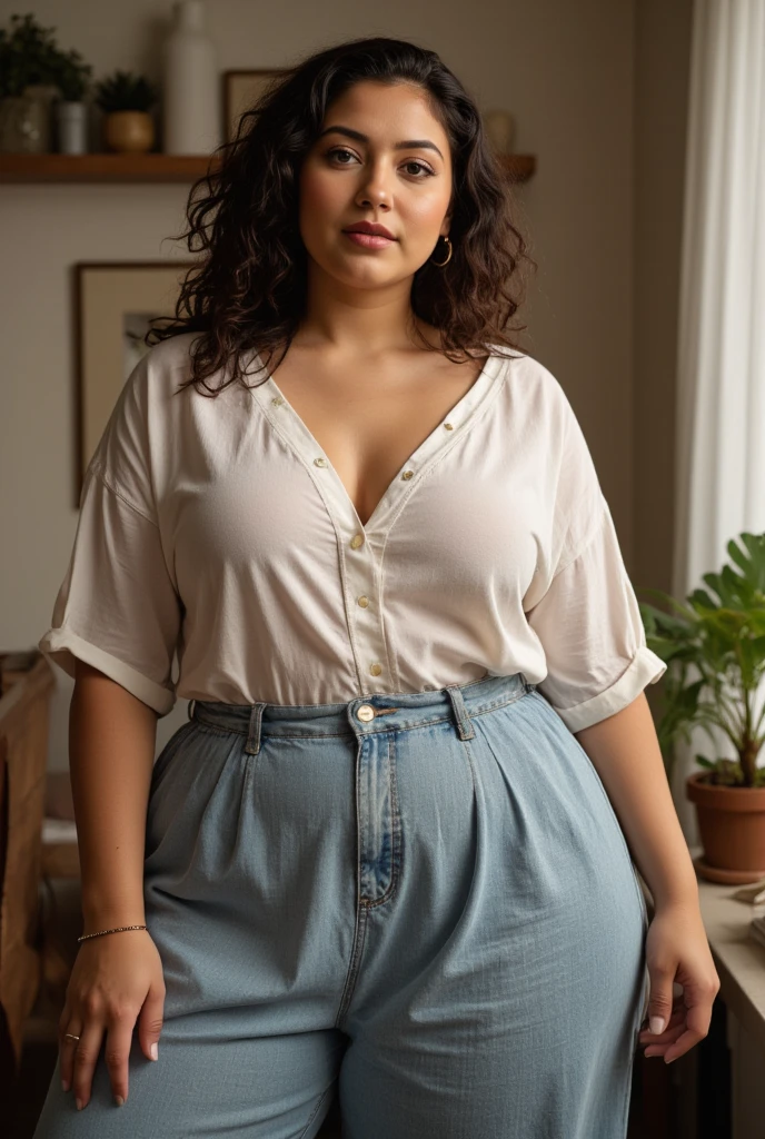 navel, exposed navel, exposed midriff, thick thighs