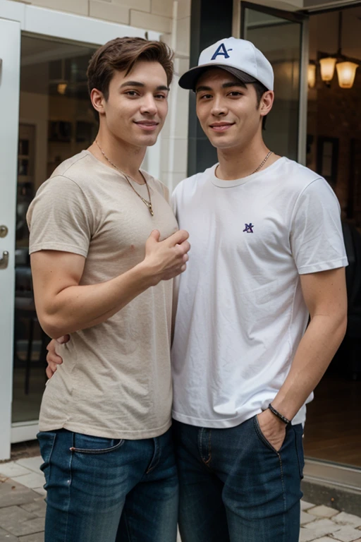 A 27 years old boy  in tank top under vest and 
wide  red colour stripline on tank top under vest and were black trunk underwear and  wide  red colour stripline on underwear  with one boy friend in same clothes and were black tank top under vestin home